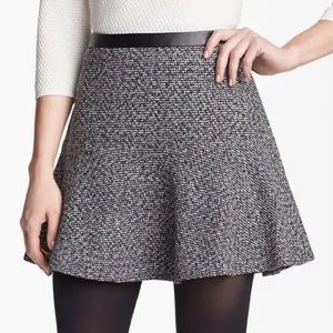 Hinge Black and White Tweed Fit and Flare Skirt
